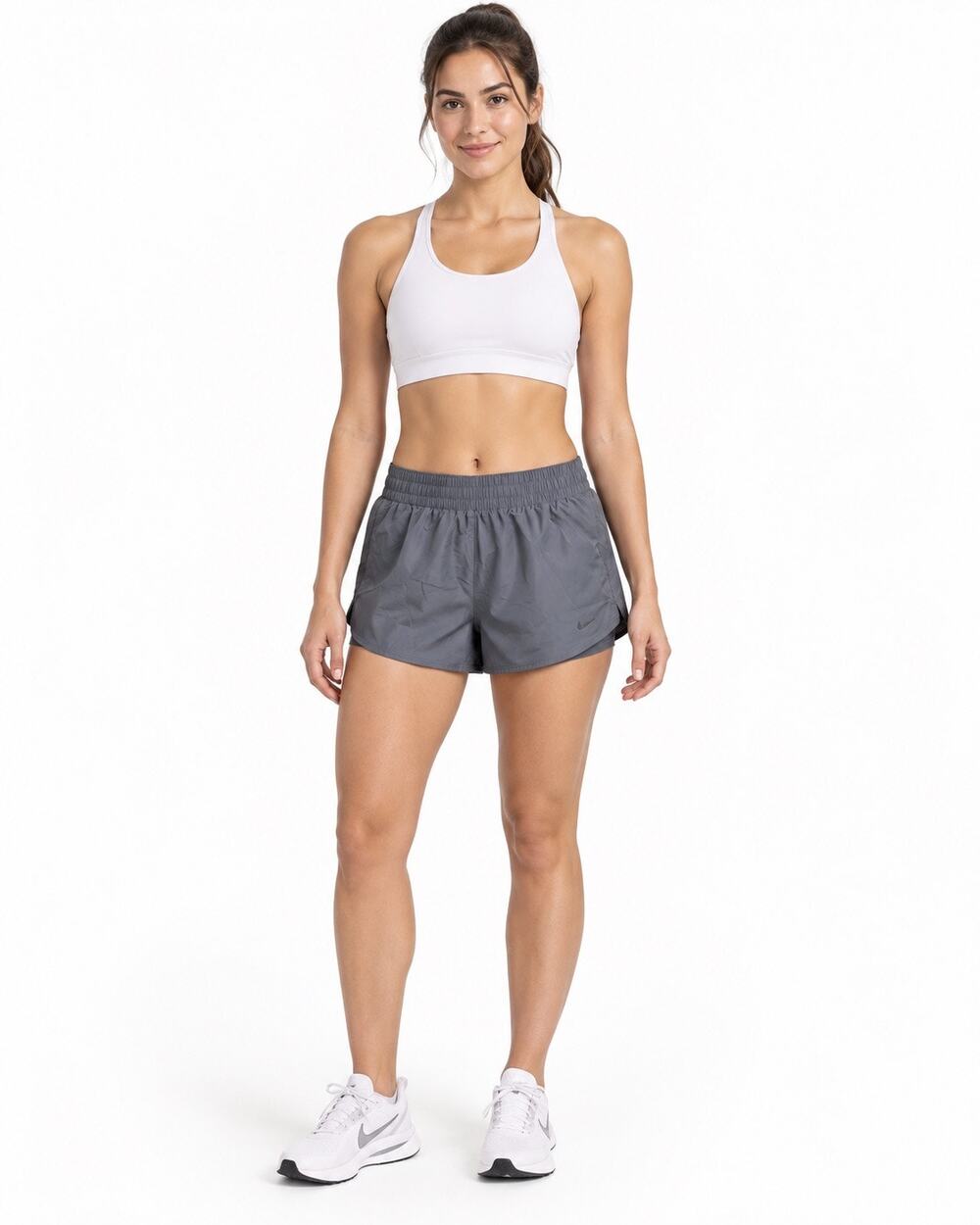 Nike Dri-FIT Women’s Running Shorts Size Large Gray Blue Athletic Workout NWT